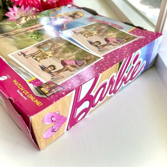 NEW Barbie Glam Bike Pink Helmet Blue Basket Jointed Doll Kids Toy Bicycle Set - Picture 11 of 13